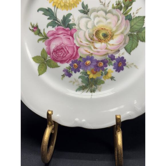 Vintage Gloria Fine Porcelain Bayreuth 10" Dinner Plate – West Germany – Floral - Picture 9 of 11